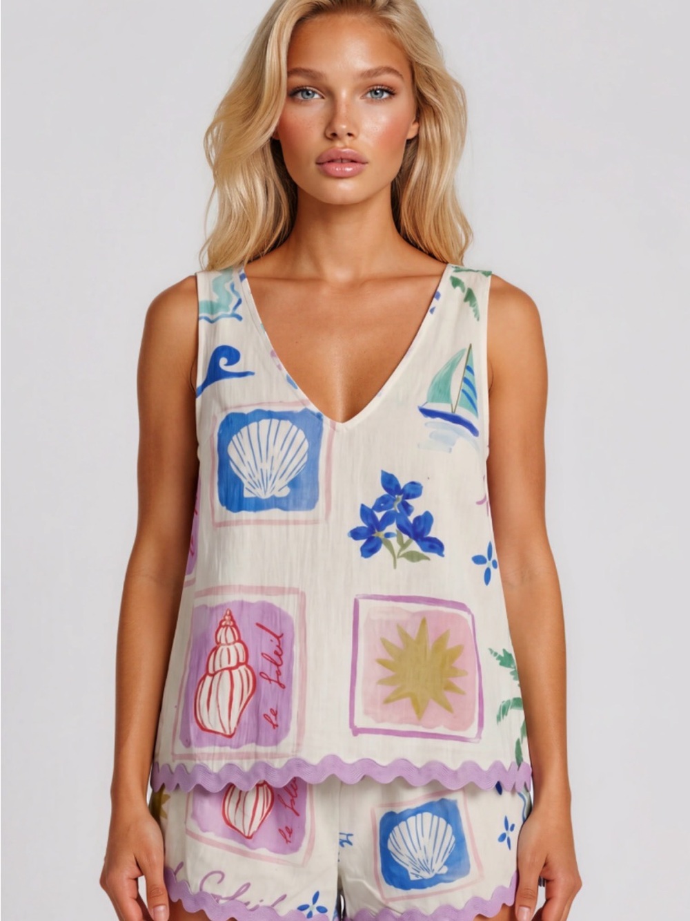 By Together Palm Springs Sleeveless V-Neck Top